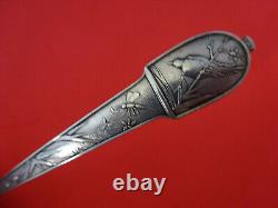 Japanese by Gorham Sterling Silver Berry Serving Spoon BC Gold Washed 8 5/8