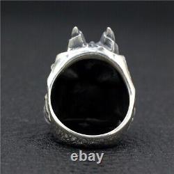 Japanese horned demon Skull S925 sterling silver handmade personality men's Ring