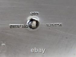 K. UYEDA Japanese 950 Sterling Silver ATOMIC Design 3 Ball Footed DISH/ BOWL
