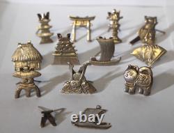 K. Uyeda Japanese 950 Sterling Silver (12 Pieces) Place Card Holders