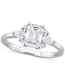 New Moissanite (1-38 Ct) Octagon-cut Cluster Engagement Ring In Sterling Silver