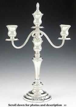 Nice Japanese Sterling Silver 3 Light Convertible Candelabra Candlestick c1930s