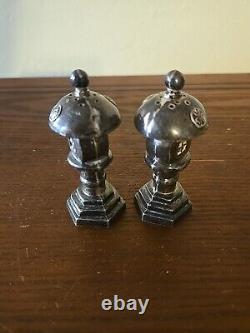 Old VTG Asahi Japanese Pagoda Temple 950 Sterling Silver Salt and Pepper Shaker