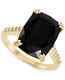 Onyx (7-12 Ct) And Created Statement Ring In 14k Gold-plated Sterling Silver