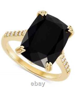 Onyx (7-12 ct) and created Statement Ring in 14k Gold-Plated Sterling silver