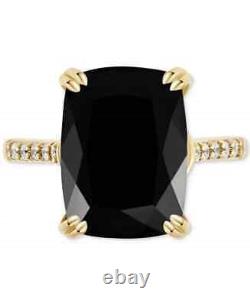 Onyx (7-12 ct) and created Statement Ring in 14k Gold-Plated Sterling silver