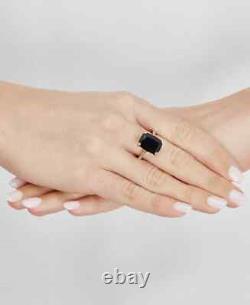 Onyx (7-12 ct) and created Statement Ring in 14k Gold-Plated Sterling silver