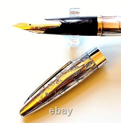 Pilot Namiki Sterling Silver Geisha Collection Fountain Pen 14 K Gold Nib