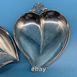 RARE PAIR of Japanese K. Uyeda 950 Sterling Silver Candy Dishes