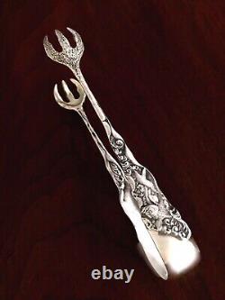 - Rare Gorham Japonesque Sterling Silver Sugar Tongs Hizen Koi Fish 1880 No Mono