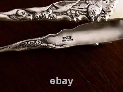 - Rare Gorham Japonesque Sterling Silver Sugar Tongs Hizen Koi Fish 1880 No Mono