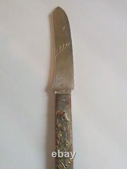 Rare Gorham Sterling Silver & Bronze Mixed Metals Japanese KOZUKA Fruit Knife