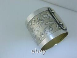 Rare Sterling Silver WOOD & HUGHES Napkin Ring JAPANESE bird 1870 buckle Bud