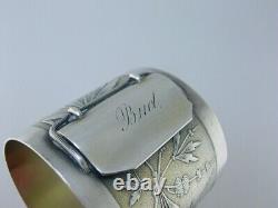 Rare Sterling Silver WOOD & HUGHES Napkin Ring JAPANESE bird 1870 buckle Bud