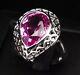 Special Vivid Pink Sapphire 11.20ct 925 Sterling Silver Handmade Rings Size 7.75