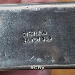 Sterling Silver. 950 Cigarette Case Engraved Japanese Filter Cigs (#018)