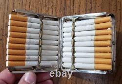 Sterling Silver. 950 Cigarette Case Vintage Engraved Japanese Filter Cigs (#007)