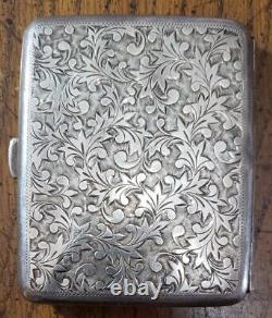 Sterling Silver. 950 Cigarette Case Vintage Engraved Japanese Filter Cigs (#011)