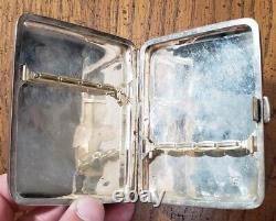 Sterling Silver. 950 Cigarette Case Vintage Engraved Japanese Filter Cigs (#011)