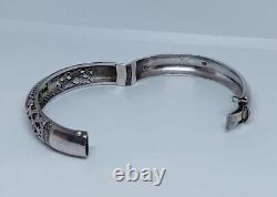 Sterling Silver Bracelet and One Enameled Japanese Bracelet Vintage