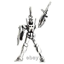 Sterling Silver Gundam Pendant Necklace Robot Anime Japanese Cartoon