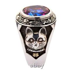 Sterling Silver Japanese Fortune Maneki-Neko Cat Ring