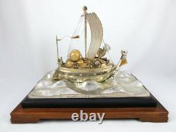 Sterling Silver Japanese Lucky Treasure Ship Model Takehiko Seki Art Sculpture