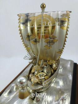 Sterling Silver Japanese Lucky Treasure Ship Model Takehiko Seki Art Sculpture