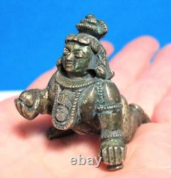 Sterling Silver Japanese Small Figure Statue Figurine God Crawling 44.8 Gram