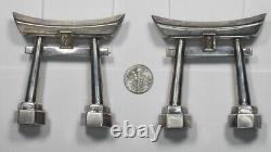 Sterling Silver Salt & Pepper Shakers Vintage Japanese Shinto Torii Gates SAKAI