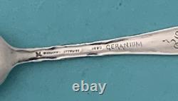 TIFFANY LAP OVER EDGE Acid Etched GERANIUM Sterling Coffee Spoon 4 5/8