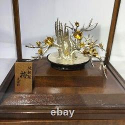 VINTAGE CRAFTED JAPANESE STERLING SILVER BAMBOO BONSAI TREE ART DECO rare