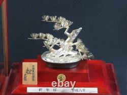 VINTAGE Sterling Silver Finish Bonsai Pine Tree Ornament Mitsunori Japan 4