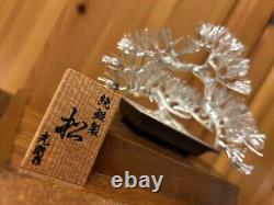 Vintage Crafted Japanese Sterling Silver Bamboo Bonsai Tree Art Deco