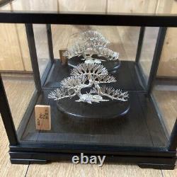 Vintage Crafted Japanese Sterling Silver Bamboo Bonsai Tree Art Deco