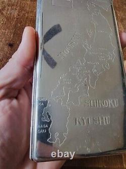 Vintage Engraved Etched Sterling Silver Japanese Cigarette Case
