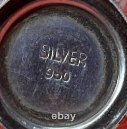Vintage Japanese 950 Sterling Silver Clown Figure Salt Pepper Shaker Size 2.80