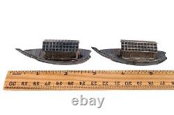 Vintage Japanese 950 Sterling Silver Sampan Boat Water Taxi Salt Pepper Shakers