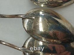 Vintage Japanese Motif Sterling Silver Iced Tea Spoon Set of 12 950 Silver