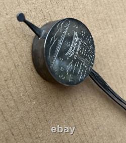 Vintage Japanese STERLING Salt or Pepper Hair Pin 6L