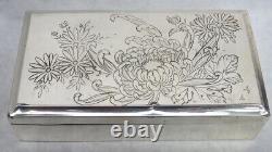 Vintage Japanese Sterling Silver 6 X 3 Cigarette Humidor Box