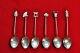 Vintage Japanese Sterling Silver Bamboo Shape Handled Demitasse Spoon Set Of 6