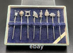 Vintage Sterling Silver 925 Japanese Hairpins With Original Box