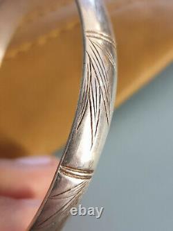 Vintage Sterling Silver Japanese Hallmarked Bamboo Leaves Bracelet