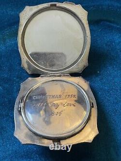 Vtg Makeup Compact Japanese Sterling Silver 950 Etched