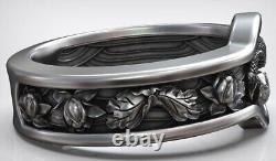 Yin Yang Carp Koi Fish Japanese Ornament Ring Band 925 Sterling Silver